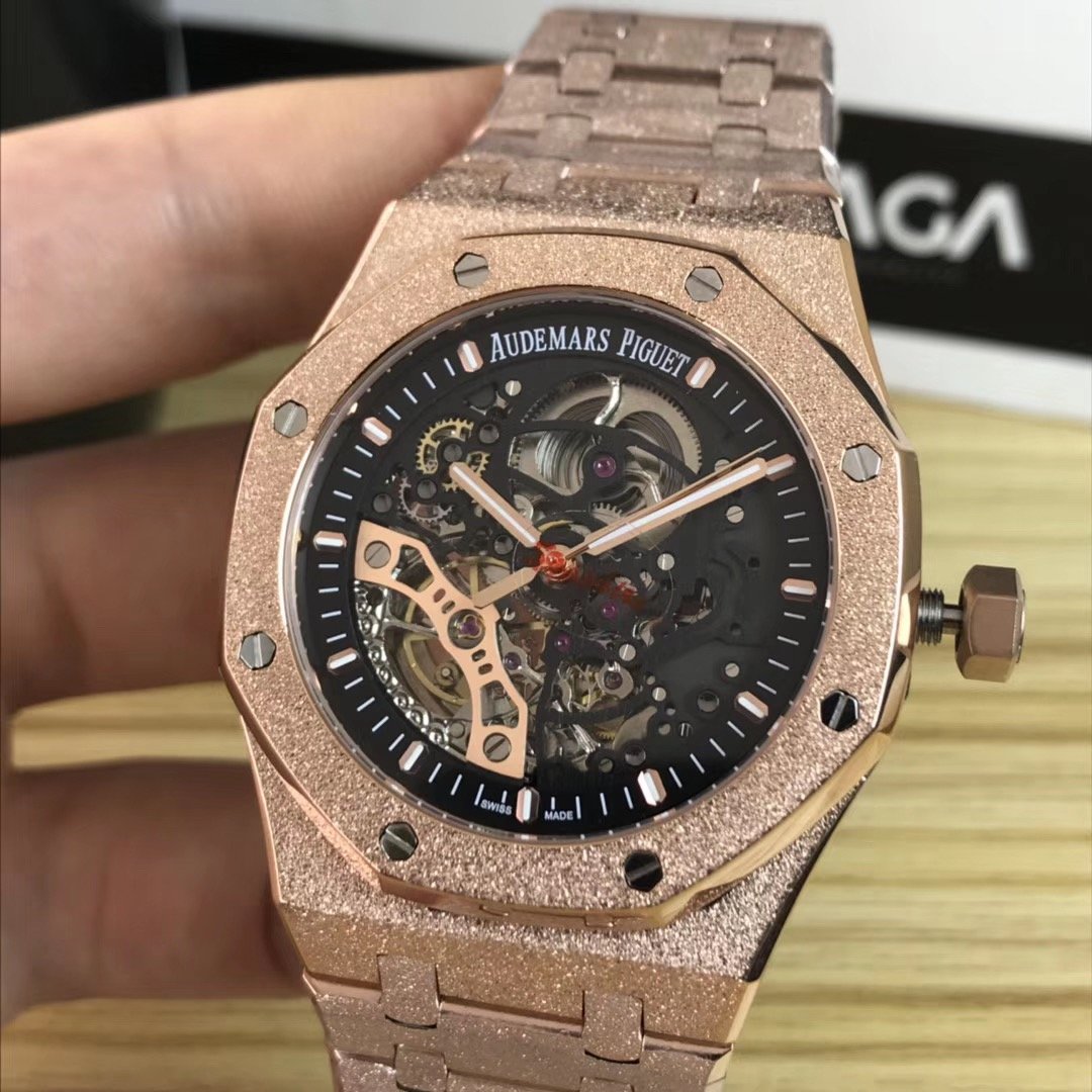 Audemars Piguet Royal Oak Frosted 15407 Skeleton Rose gold Dial