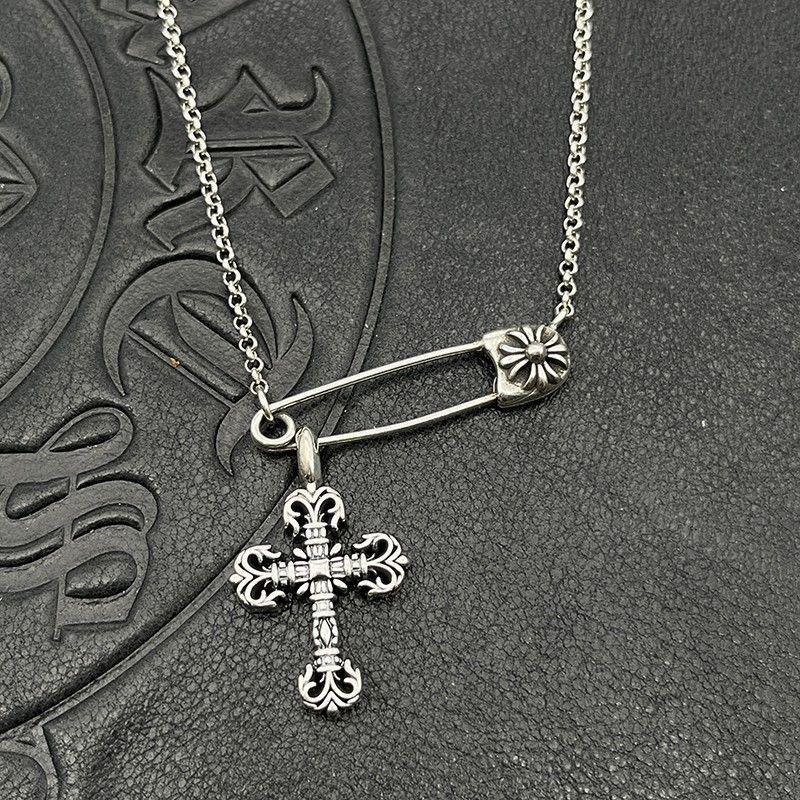 Chrome Hearts Vintage Cross & Anchor Necklace – Sterling Silver Gothic Jewellery