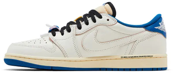 Travis Scott x fragment design x Air Jordan 1 Low OG White Blue