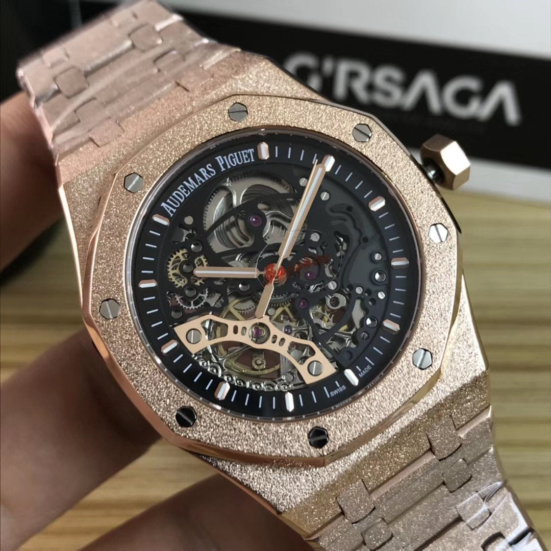 Audemars Piguet Royal Oak Frosted 15407 Skeleton Rose gold Dial