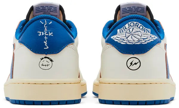 Travis Scott x fragment design x Air Jordan 1 Low OG White Blue