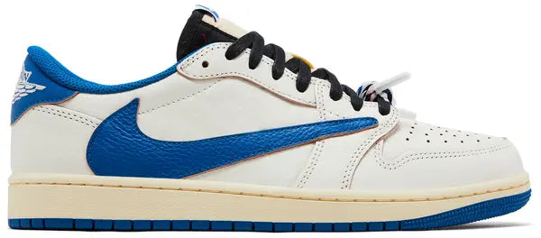 Travis Scott x fragment design x Air Jordan 1 Low OG White Blue