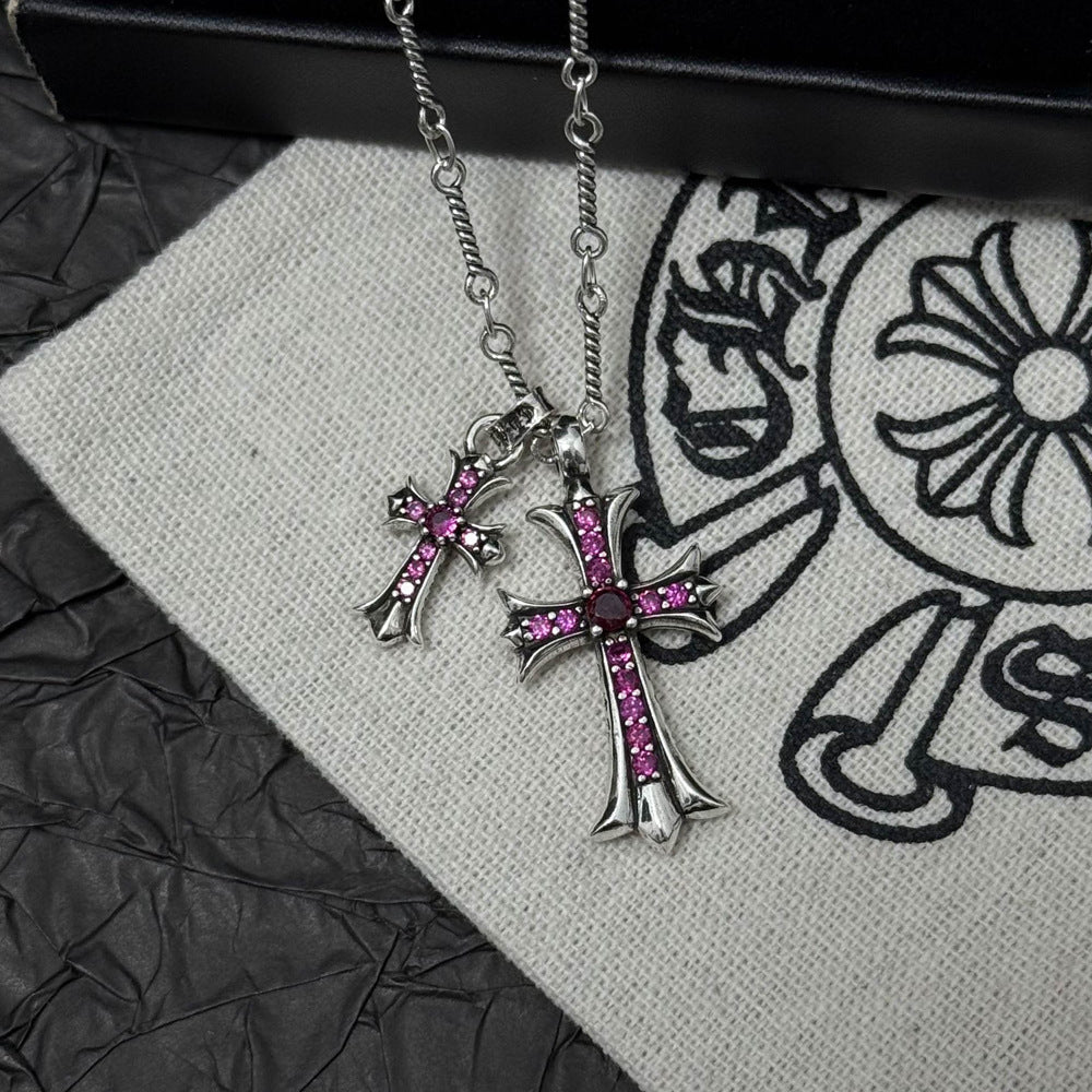 Chrome Hearts Vintage Cross & Anchor Necklace – Sterling Silver Gothic Jewellery