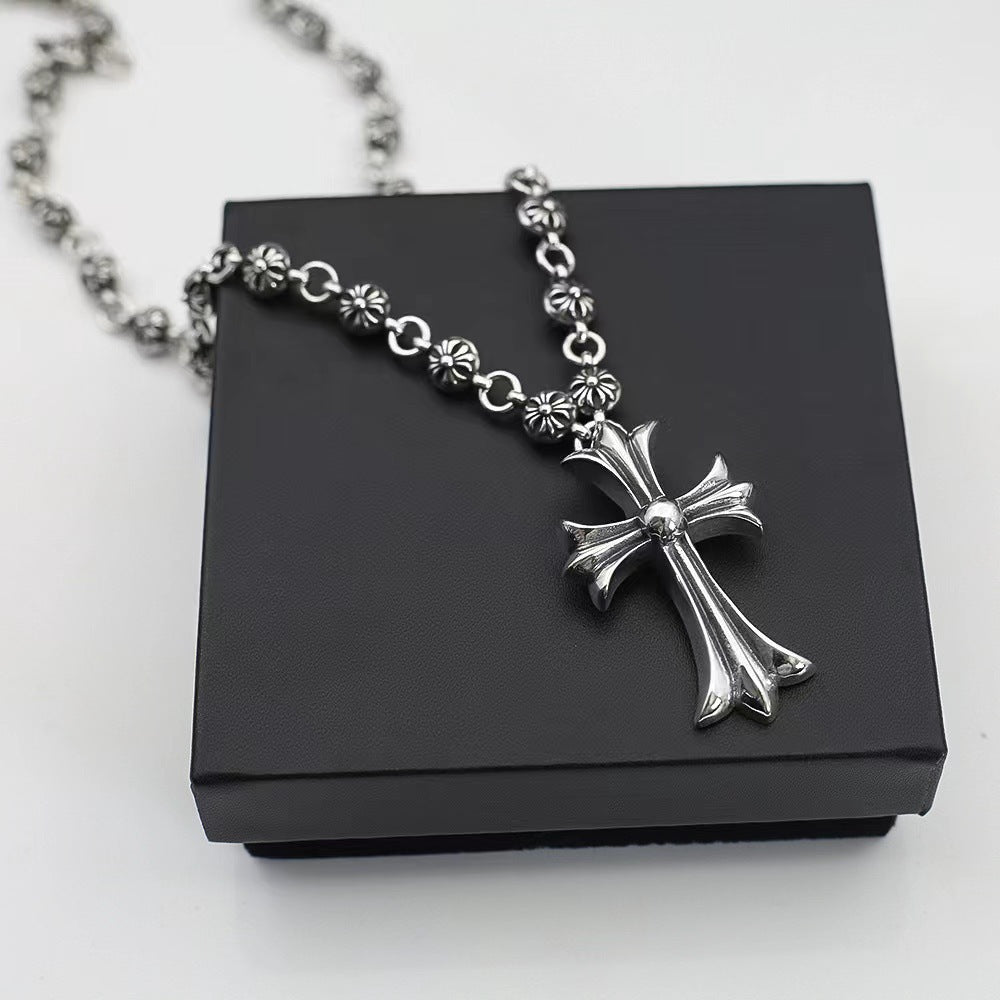 Chrome Hearts Vintage Cross & Anchor Necklace – Sterling Silver Gothic Jewellery