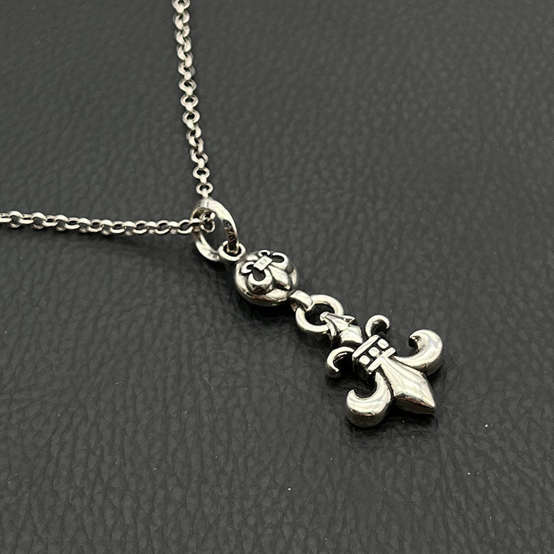 Chrome Hearts Vintage Cross & Anchor Necklace – Sterling Silver Gothic Jewellery