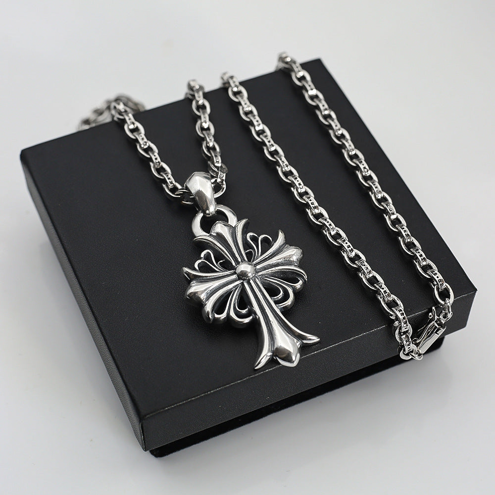 Chrome Hearts Vintage Cross & Anchor Necklace – Sterling Silver Gothic Jewellery