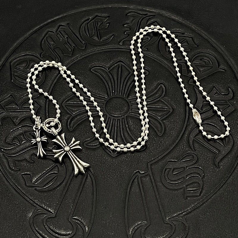 Chrome Hearts Vintage Cross & Anchor Necklace – Sterling Silver Gothic Jewellery