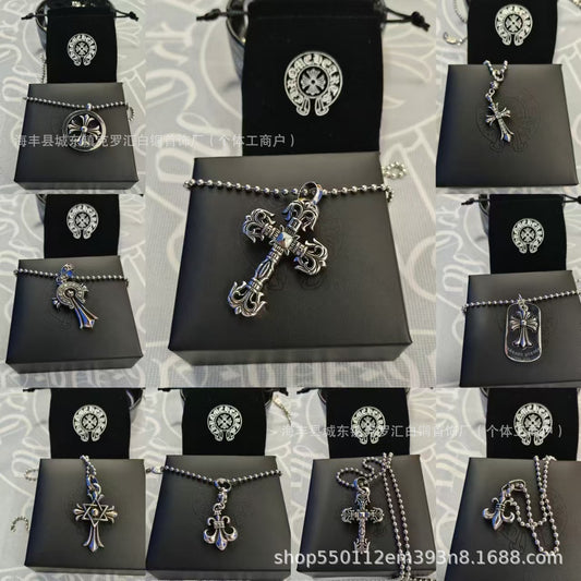 Chrome Hearts Vintage Cross & Anchor Necklace – Sterling Silver Gothic Jewellery