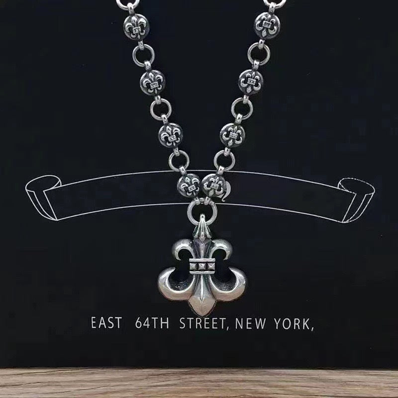Chrome Hearts Vintage Cross & Anchor Necklace – Sterling Silver Gothic Jewellery