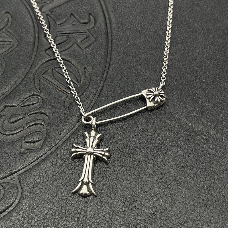Chrome Hearts Vintage Cross & Anchor Necklace – Sterling Silver Gothic Jewellery