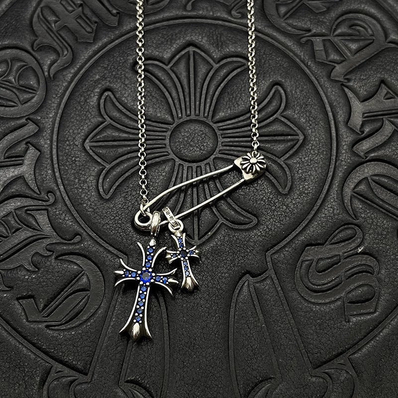 Chrome Hearts Vintage Cross & Anchor Necklace – Sterling Silver Gothic Jewellery