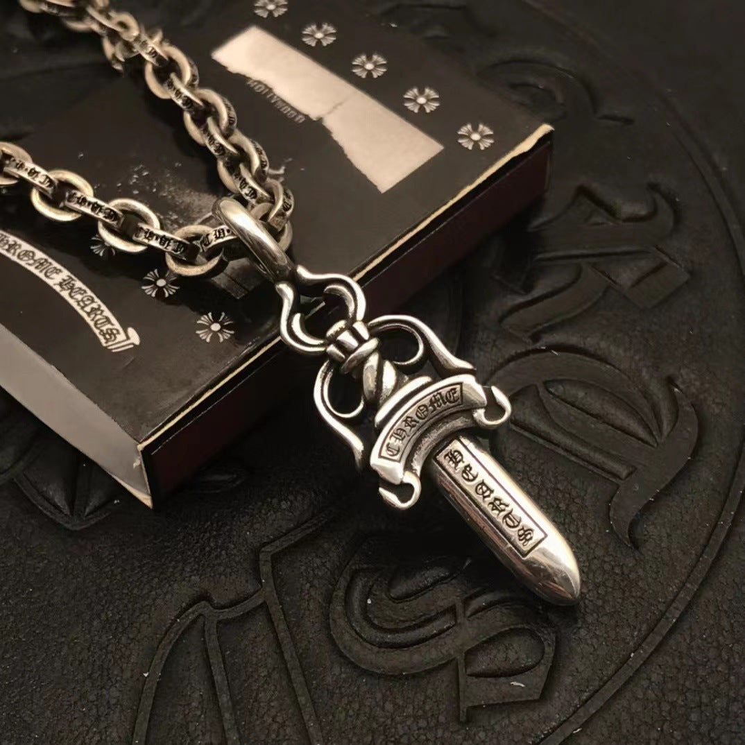 Chrome Hearts Vintage Cross & Anchor Necklace – Sterling Silver Gothic Jewellery