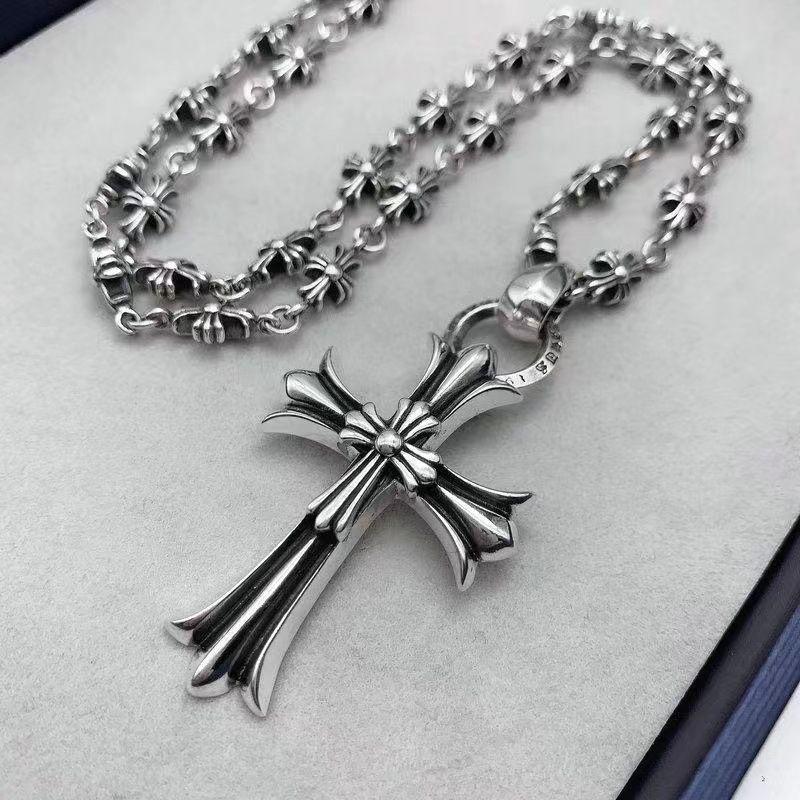Chrome Hearts Vintage Cross & Anchor Necklace – Sterling Silver Gothic Jewellery