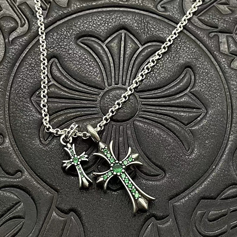 Chrome Hearts Vintage Cross & Anchor Necklace – Sterling Silver Gothic Jewellery