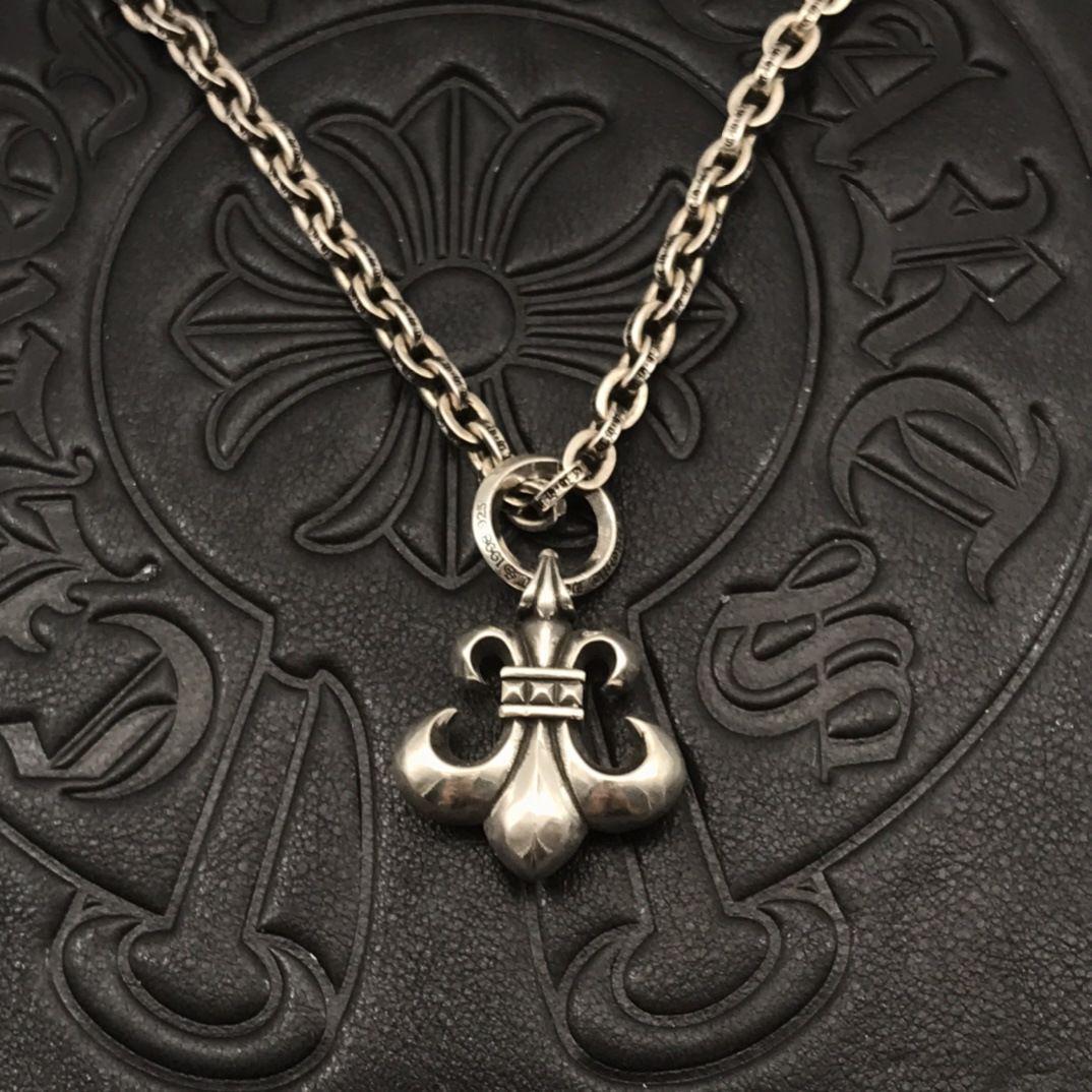 Chrome Hearts Vintage Cross & Anchor Necklace – Sterling Silver Gothic Jewellery