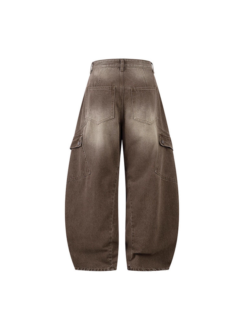 American Brown Baggy street jeans with Vintage effect!