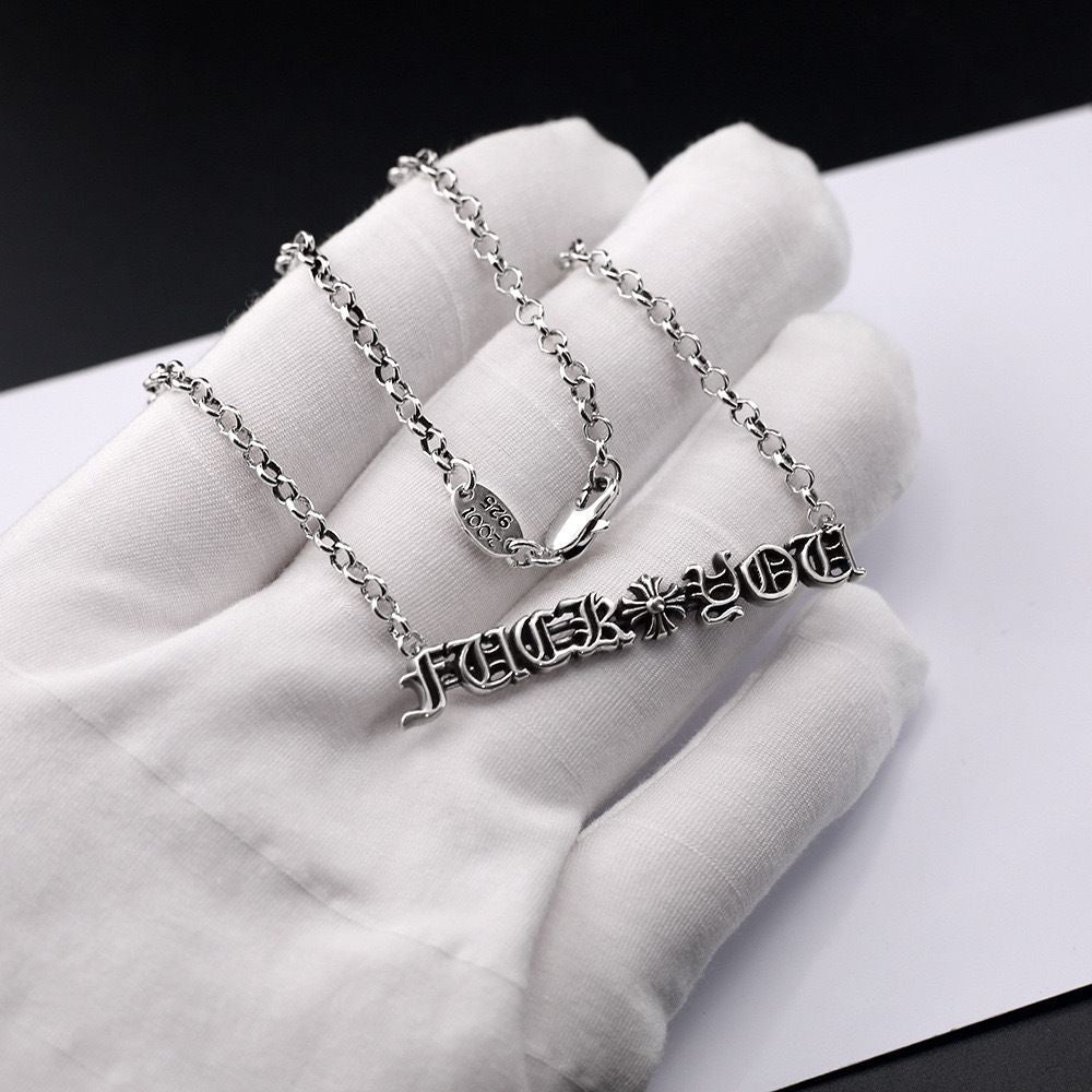 Chrome Hearts Vintage Cross & Anchor Necklace – Sterling Silver Gothic Jewellery