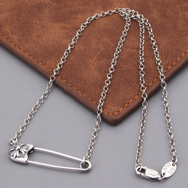 Chrome Hearts Vintage Cross & Anchor Necklace – Sterling Silver Gothic Jewellery