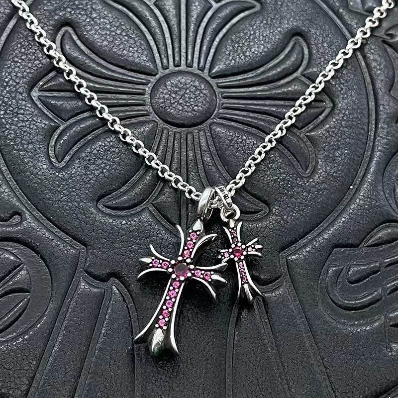Chrome Hearts Vintage Cross & Anchor Necklace – Sterling Silver Gothic Jewellery