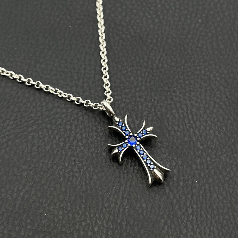 Chrome Hearts Vintage Cross & Anchor Necklace – Sterling Silver Gothic Jewellery