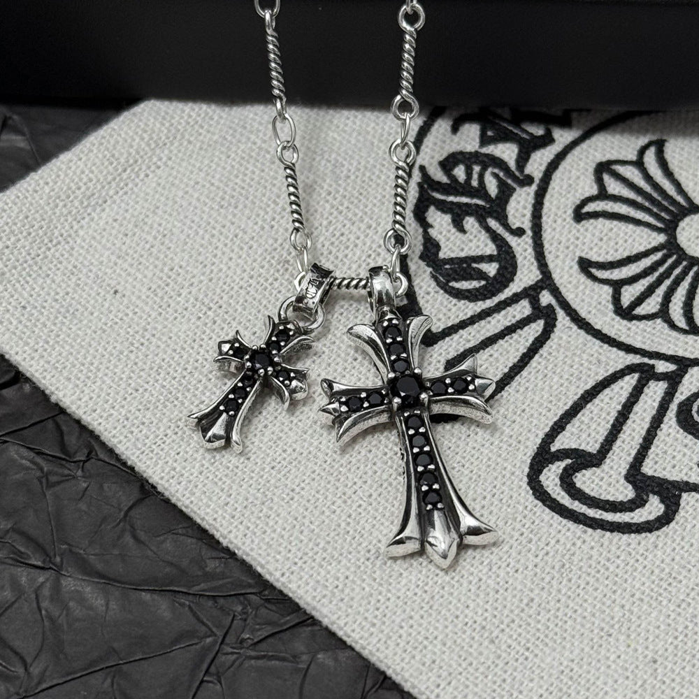Chrome Hearts Vintage Cross & Anchor Necklace – Sterling Silver Gothic Jewellery