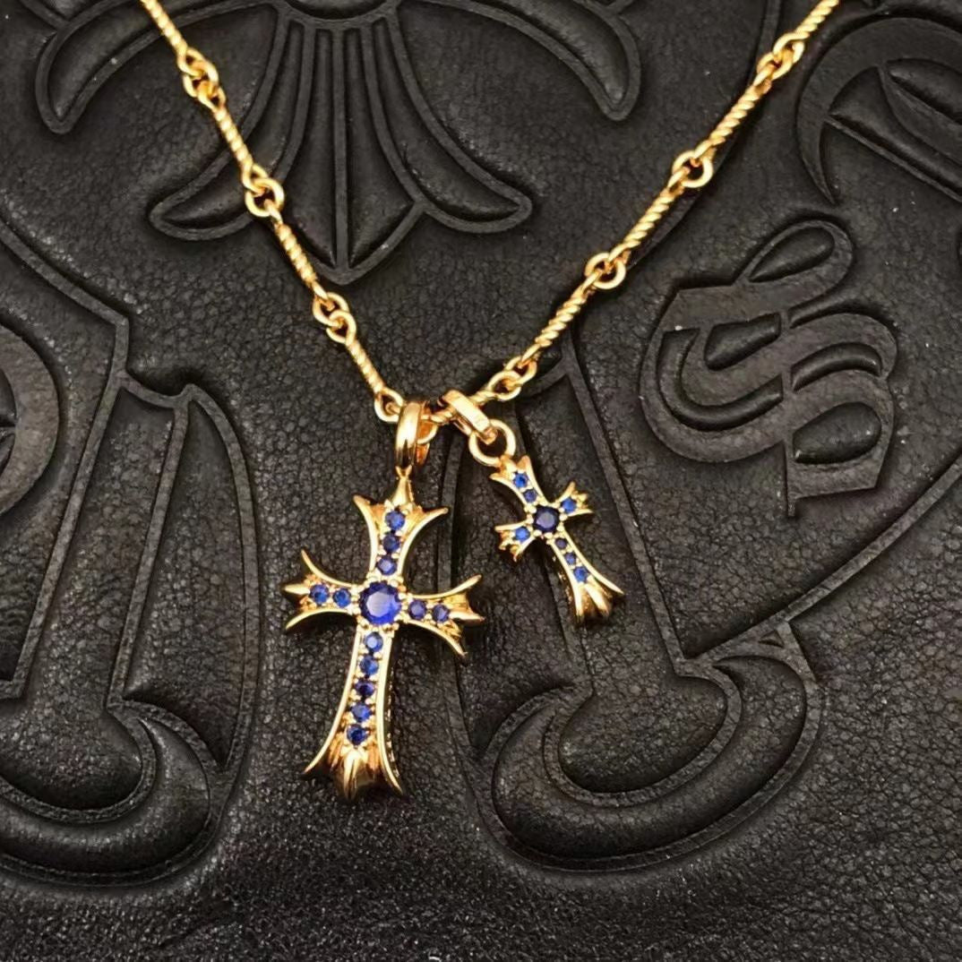 Chrome Hearts Vintage Cross & Anchor Necklace – Sterling Silver Gothic Jewellery