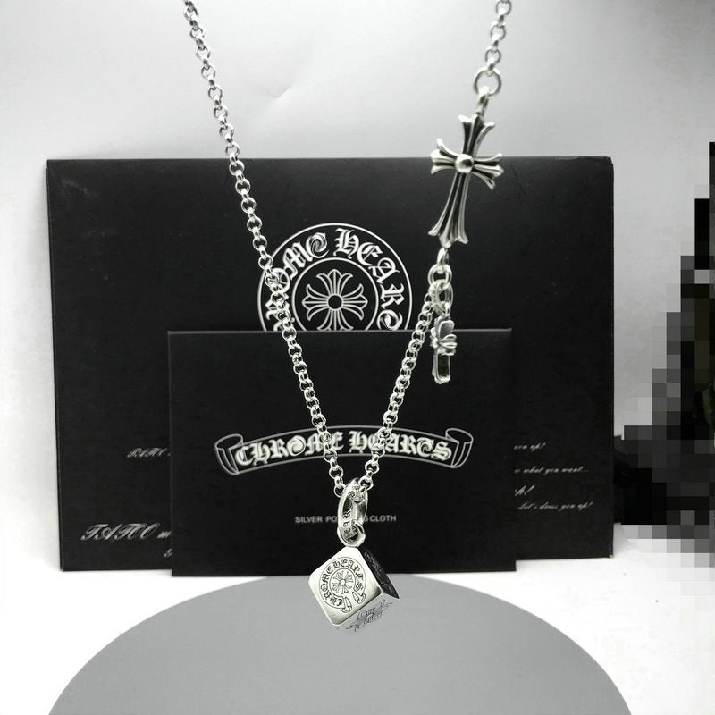 Chrome Hearts Vintage Cross & Anchor Necklace – Sterling Silver Gothic Jewellery