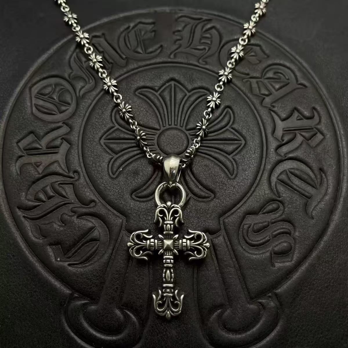 Chrome Hearts Vintage Cross & Anchor Necklace – Sterling Silver Gothic Jewellery