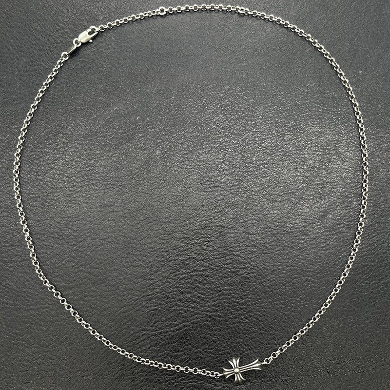 Chrome Hearts Vintage Cross & Anchor Necklace – Sterling Silver Gothic Jewellery