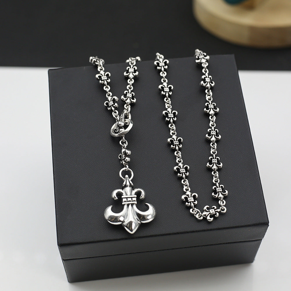 Chrome Hearts Vintage Cross & Anchor Necklace – Sterling Silver Gothic Jewellery
