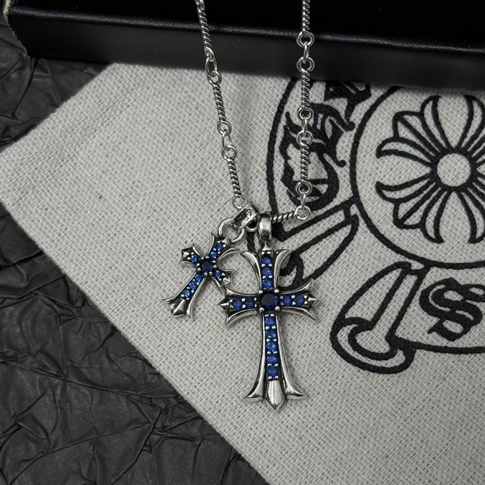 Chrome Hearts Vintage Cross & Anchor Necklace – Sterling Silver Gothic Jewellery