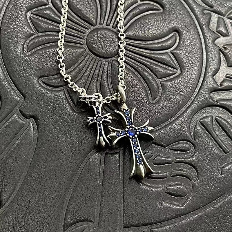 Chrome Hearts Vintage Cross & Anchor Necklace – Sterling Silver Gothic Jewellery