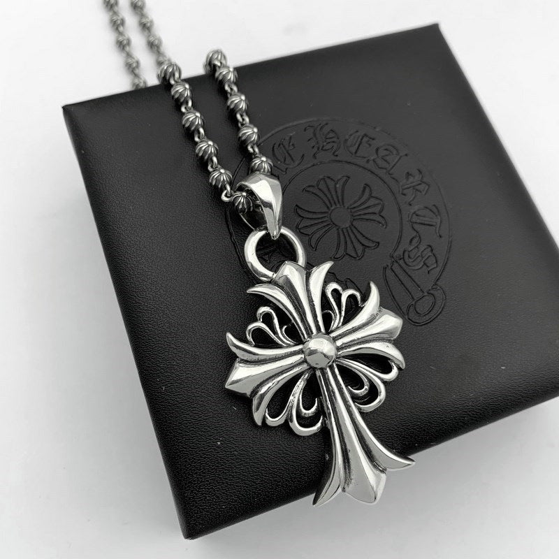Chrome Hearts Vintage Cross & Anchor Necklace – Sterling Silver Gothic Jewellery