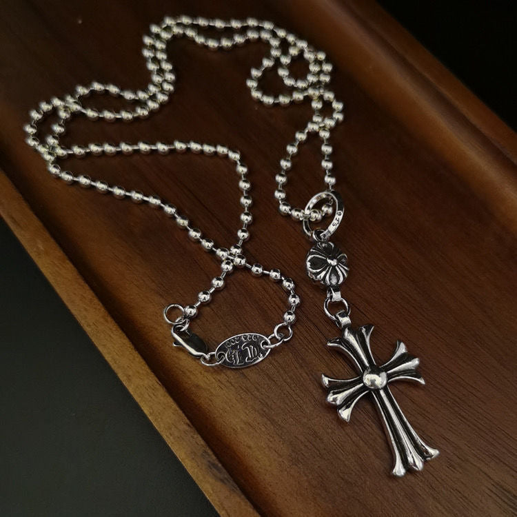 Chrome Hearts Vintage Cross & Anchor Necklace – Sterling Silver Gothic Jewellery
