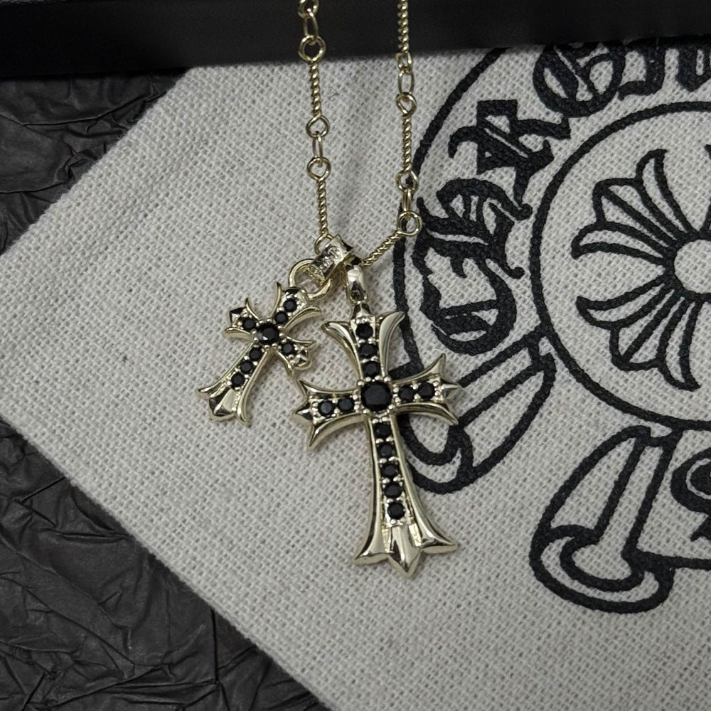 Chrome Hearts Vintage Cross & Anchor Necklace – Sterling Silver Gothic Jewellery
