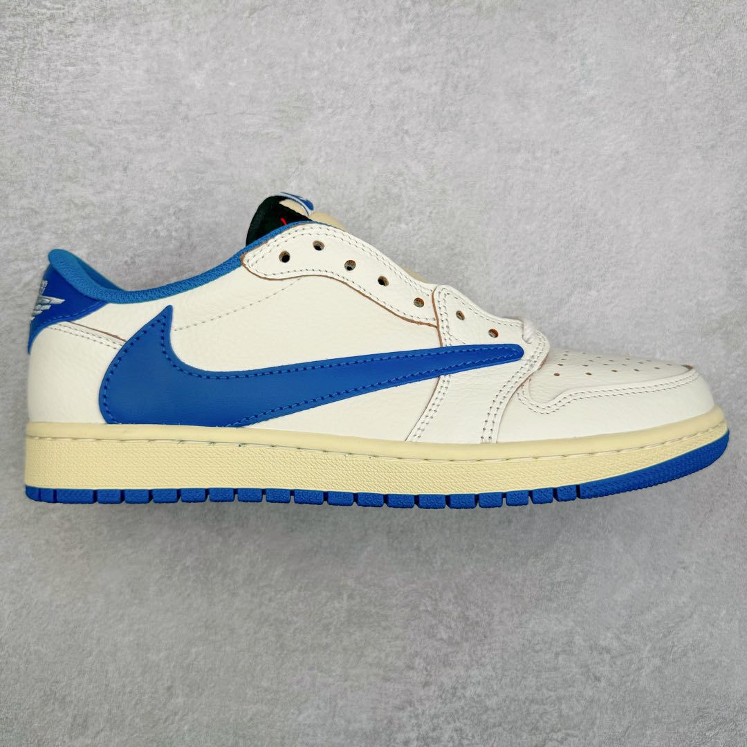 Travis Scott x fragment design x Air Jordan 1 Low OG White Blue