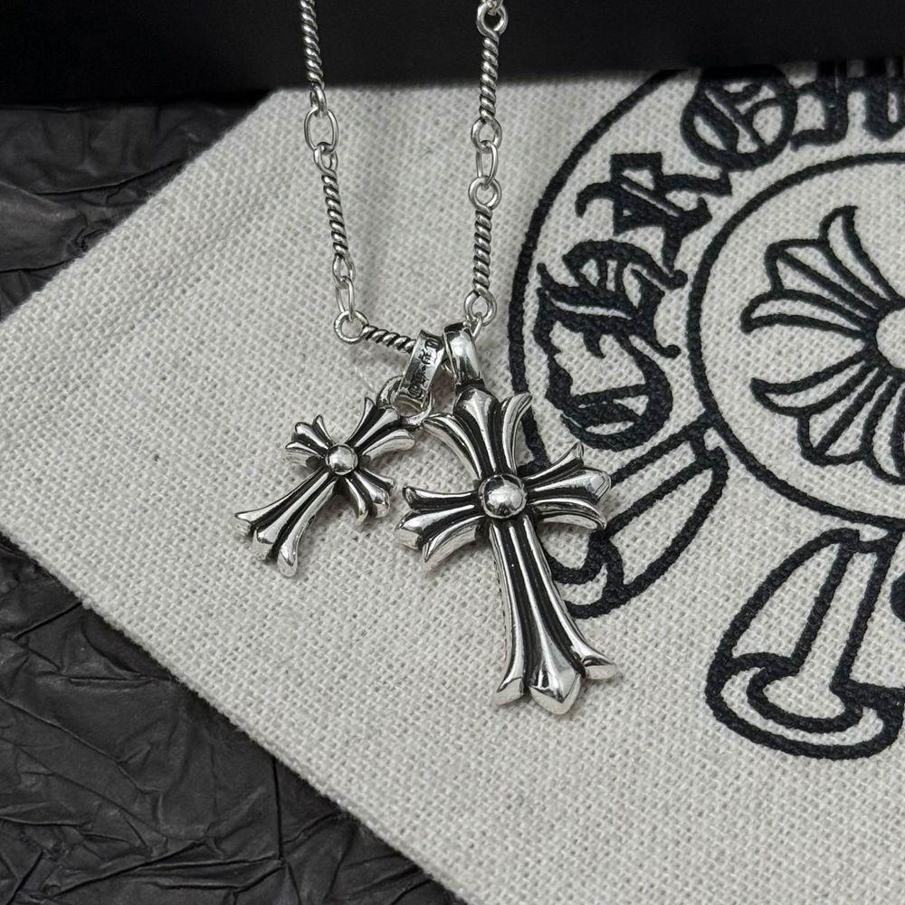 Chrome Hearts Vintage Cross & Anchor Necklace – Sterling Silver Gothic Jewellery