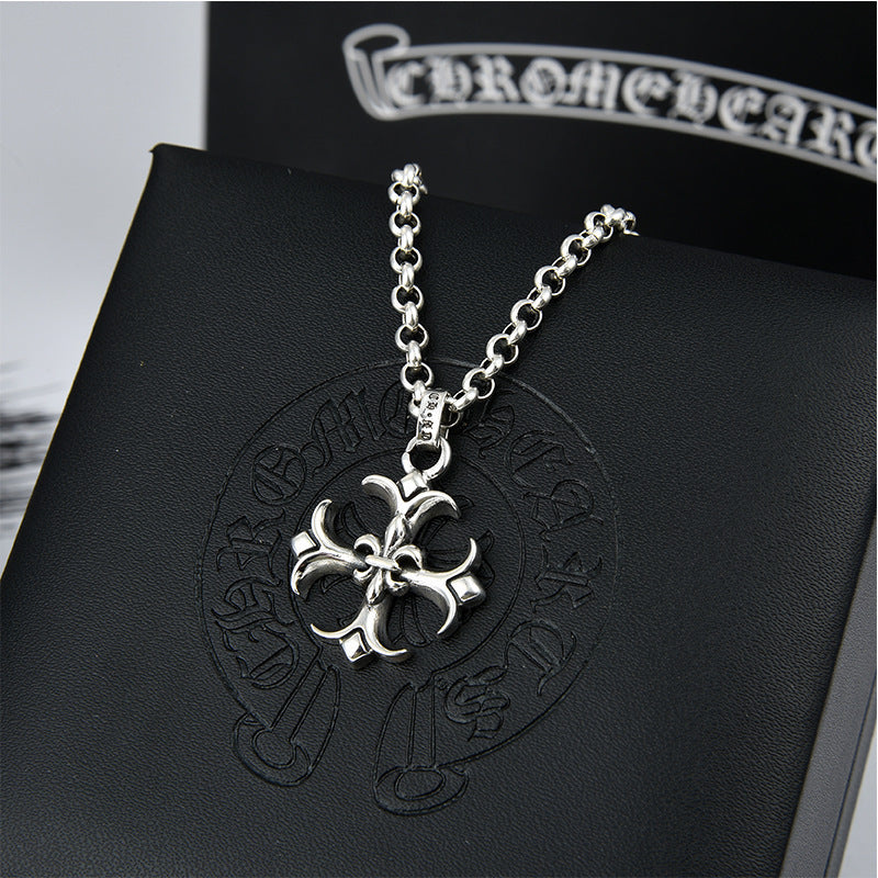 Chrome Hearts Vintage Cross & Anchor Necklace – Sterling Silver Gothic Jewellery