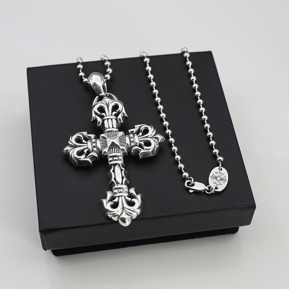 Chrome Hearts Vintage Cross & Anchor Necklace – Sterling Silver Gothic Jewellery