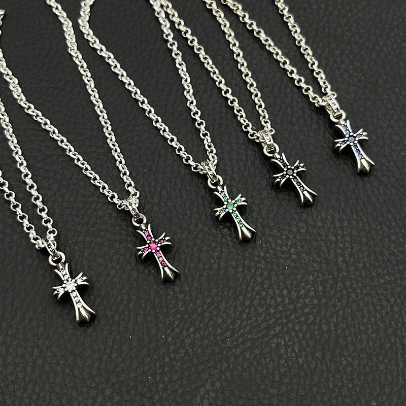 Chrome Hearts Vintage Cross & Anchor Necklace – Sterling Silver Gothic Jewellery