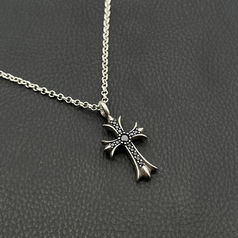 Chrome Hearts Vintage Cross & Anchor Necklace – Sterling Silver Gothic Jewellery