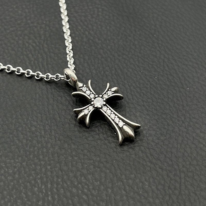 Chrome Hearts Vintage Cross & Anchor Necklace – Sterling Silver Gothic Jewellery