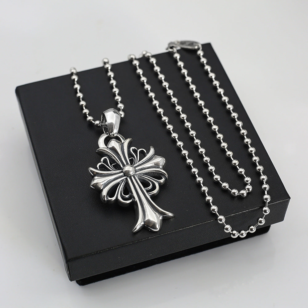 Chrome Hearts Vintage Cross & Anchor Necklace – Sterling Silver Gothic Jewellery