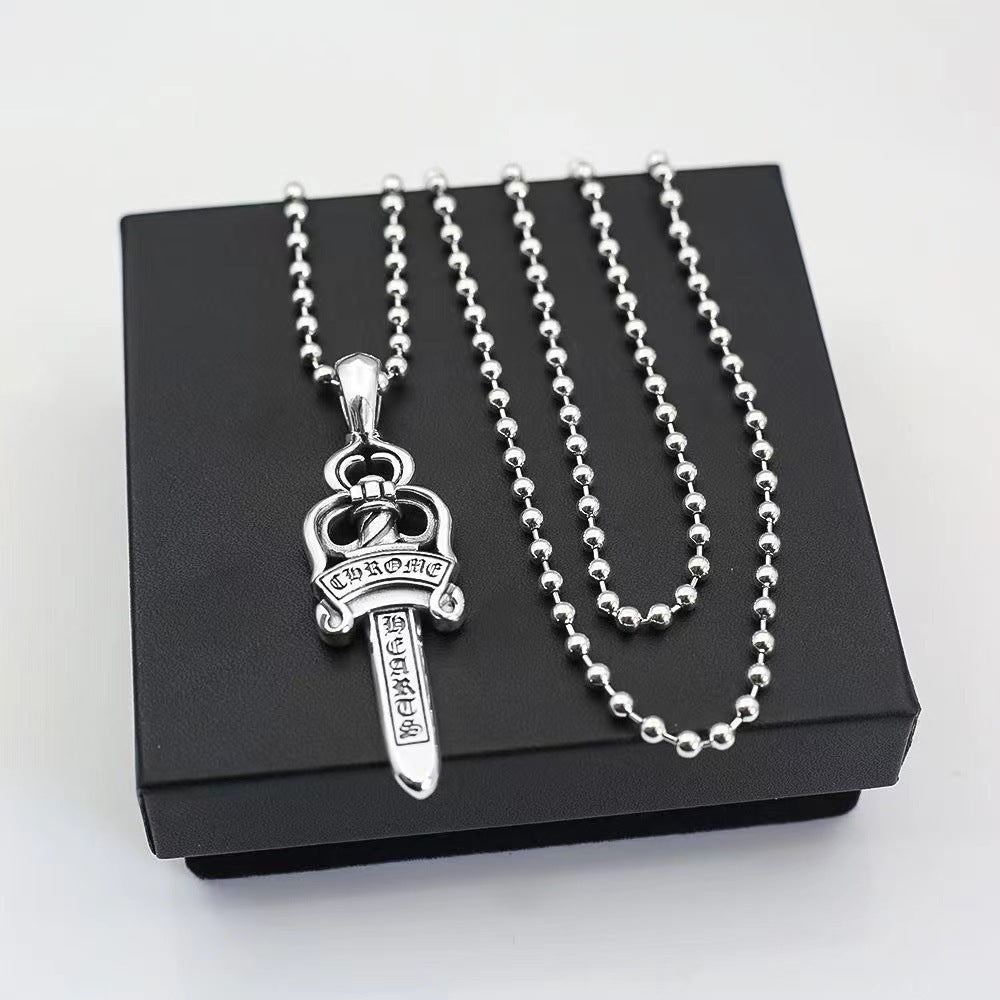 Chrome Hearts Vintage Cross & Anchor Necklace – Sterling Silver Gothic Jewellery