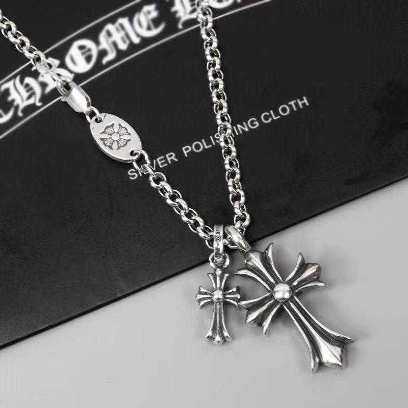 Chrome Hearts Vintage Cross & Anchor Necklace – Sterling Silver Gothic Jewellery