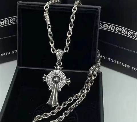 Chrome Hearts Vintage Cross & Anchor Necklace – Sterling Silver Gothic Jewellery