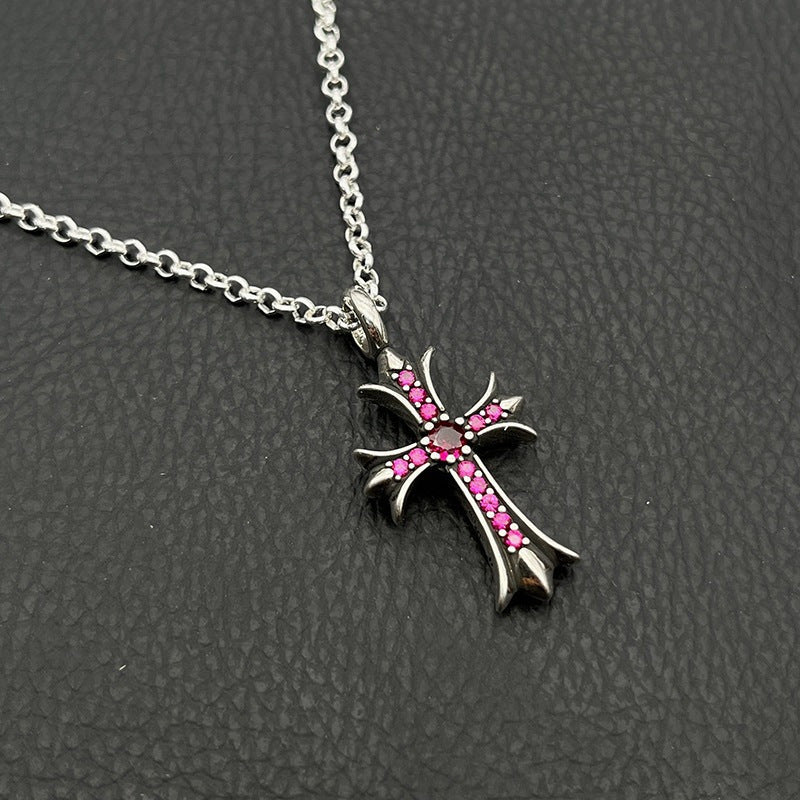Chrome Hearts Vintage Cross & Anchor Necklace – Sterling Silver Gothic Jewellery