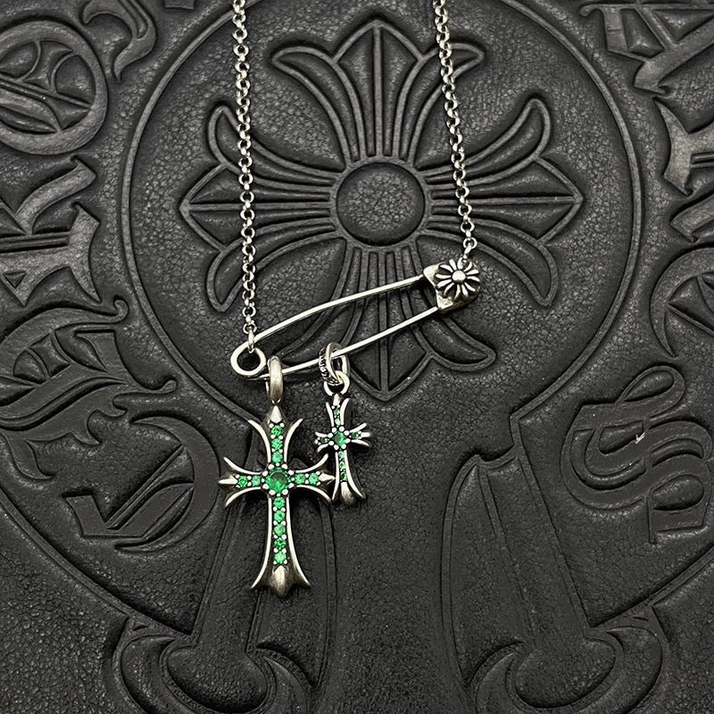 Chrome Hearts Vintage Cross & Anchor Necklace – Sterling Silver Gothic Jewellery