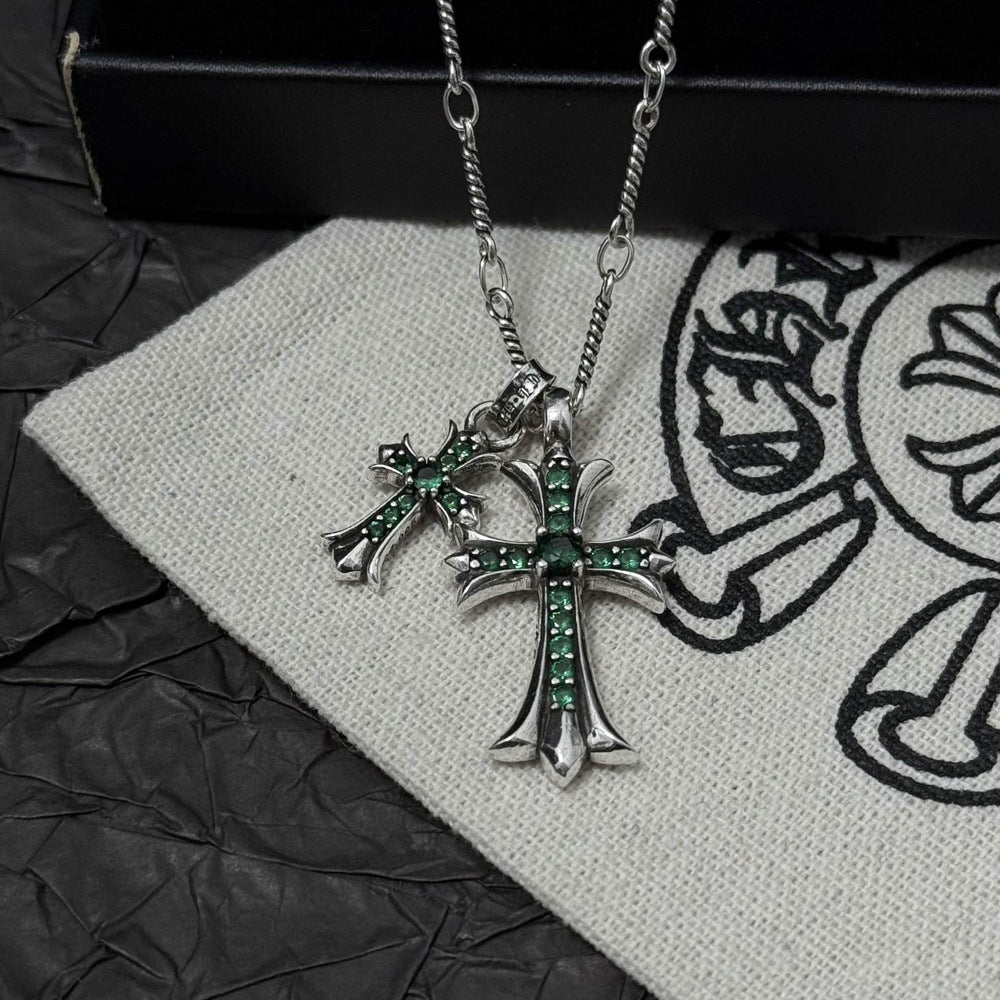 Chrome Hearts Vintage Cross & Anchor Necklace – Sterling Silver Gothic Jewellery