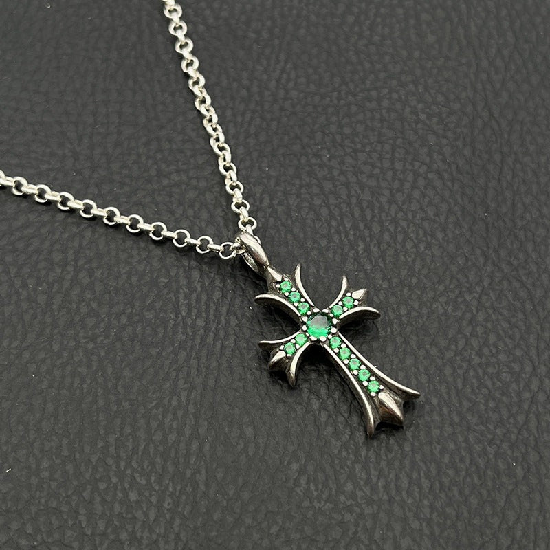 Chrome Hearts Vintage Cross & Anchor Necklace – Sterling Silver Gothic Jewellery